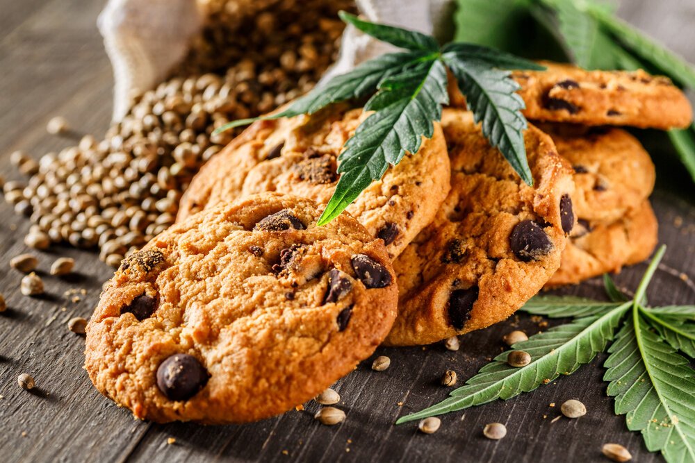 Culinary Cannabis. Cookies displayed prepared with Cannabis.