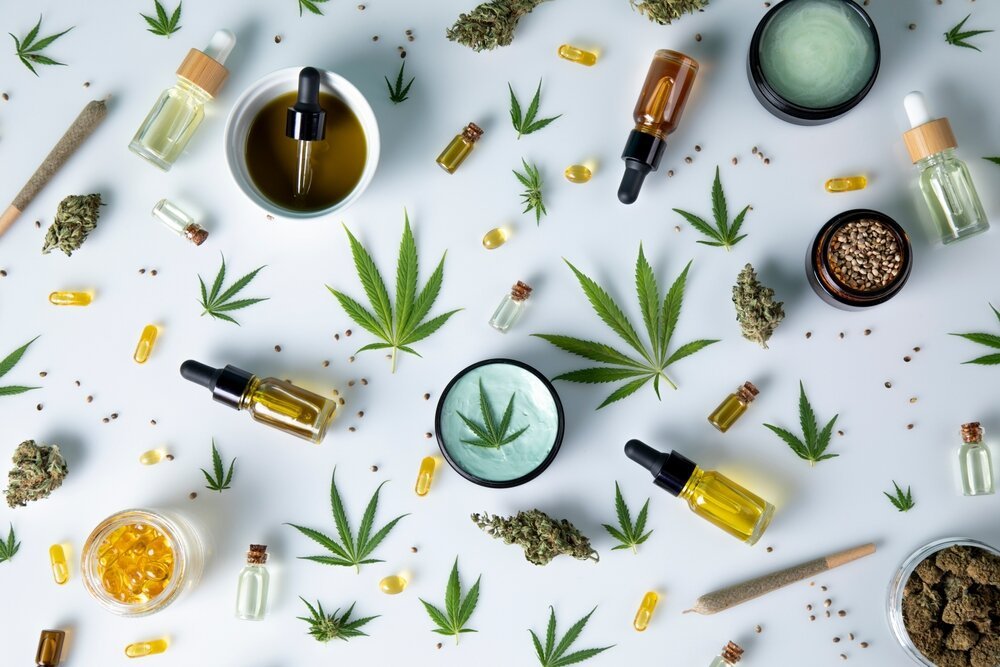 Premium Cannabis. Cannabis Hemp Oil Bottle With Hemp Seeds Hemp Leaf Cannabis.