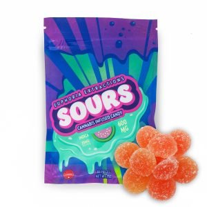 SOUR WATERMELON SHATTER CHEWS – 600MG INDICA